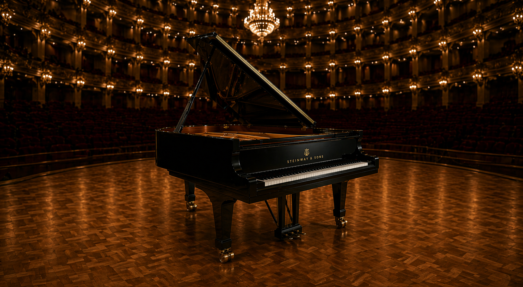 Концертный рояль Steinway & Sons в концертном зале